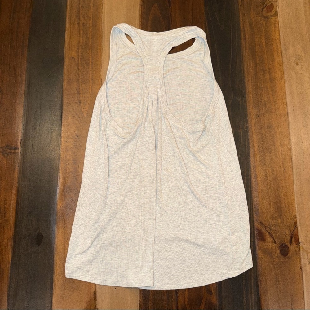 Athleta Grey Ribbed Racer Back Tank - Picture 3 of 3